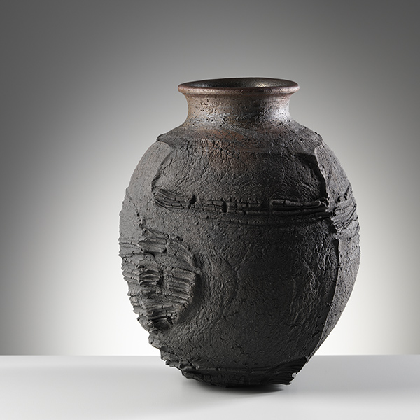 Patricia Shone, Erosion Jar, Saggar Fired